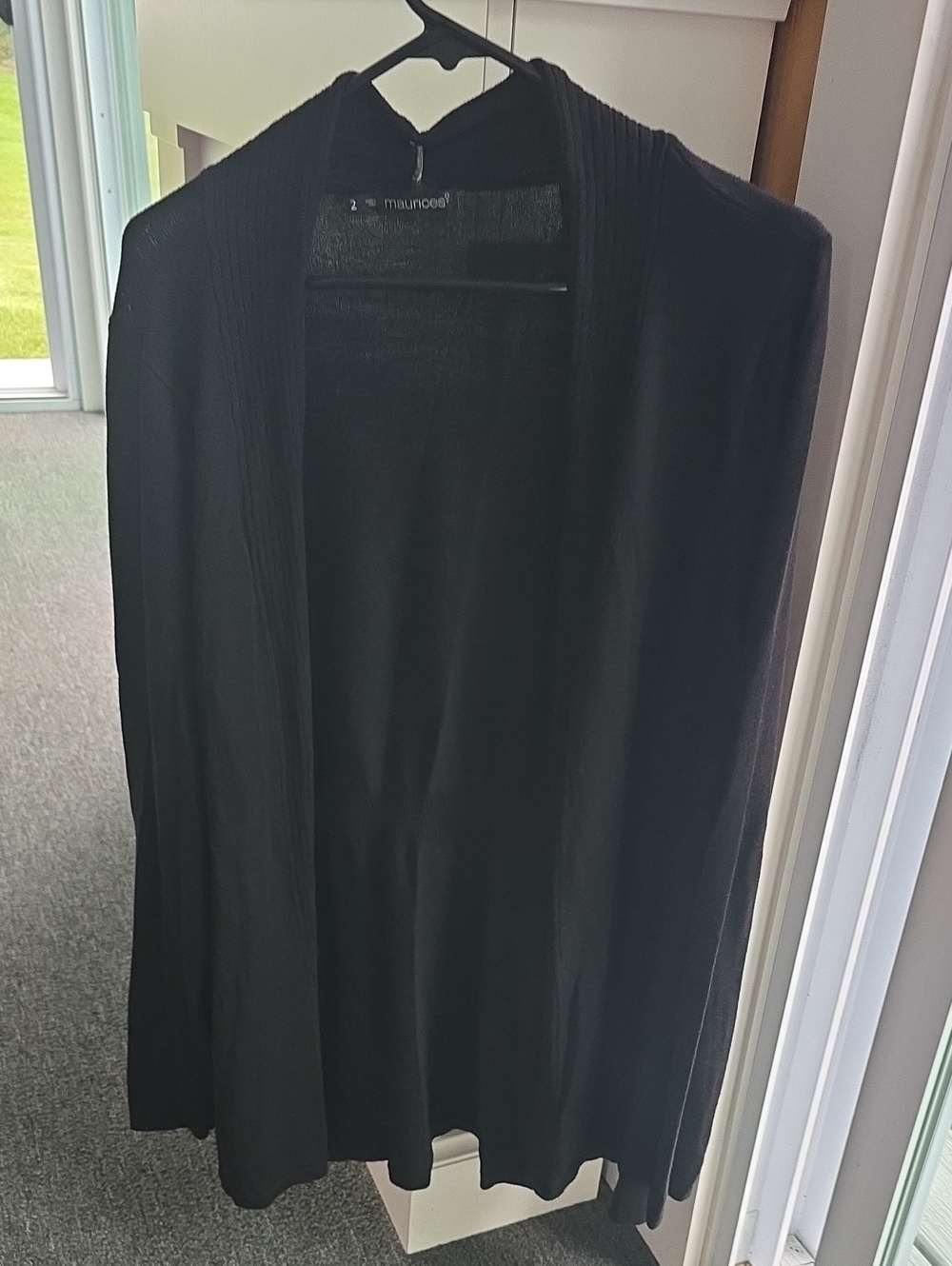 Mauve Black Open-Front Lightweight Cardigan